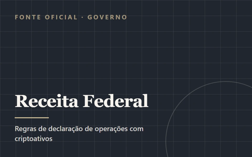Receita Federal: operações com criptoativos