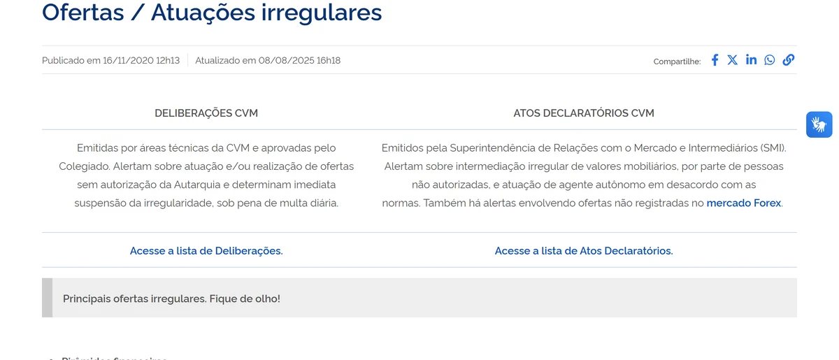 Prometeram 10% ao mês com cripto? Como checar a oferta na CVM antes de transferir