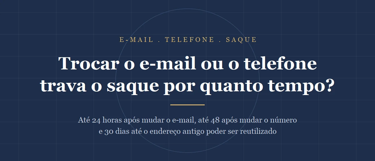 Trocar o e-mail ou o telefone da Binance: quanto tempo o saque fica bloqueado